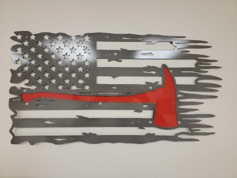 Fire Fighter Ax Tattered Flag 768x576